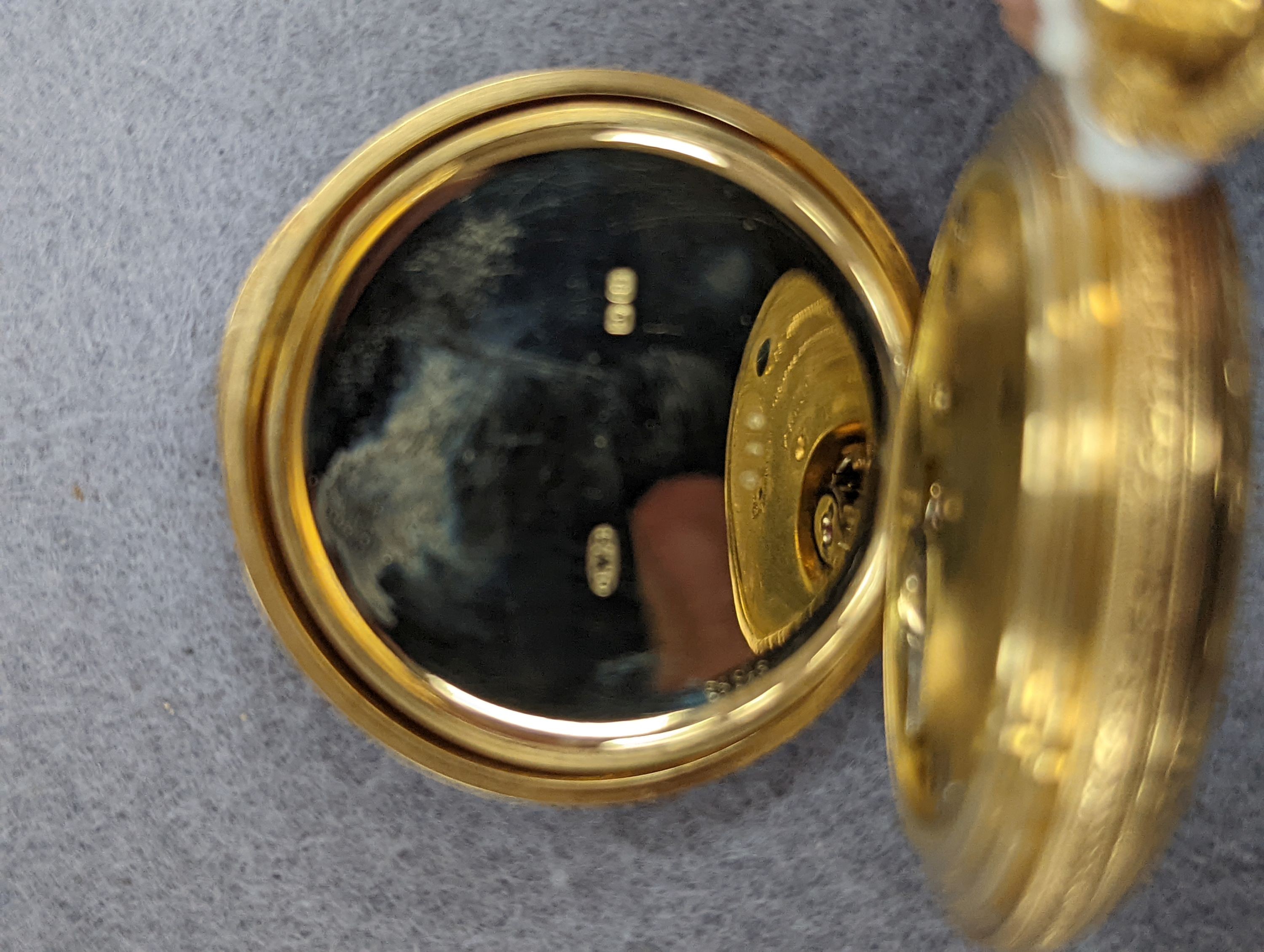 An Edwardian engraved 18ct gold half hunter keyless pocket watch, by J.W. Benson, with Roman dial and subsidiary seconds